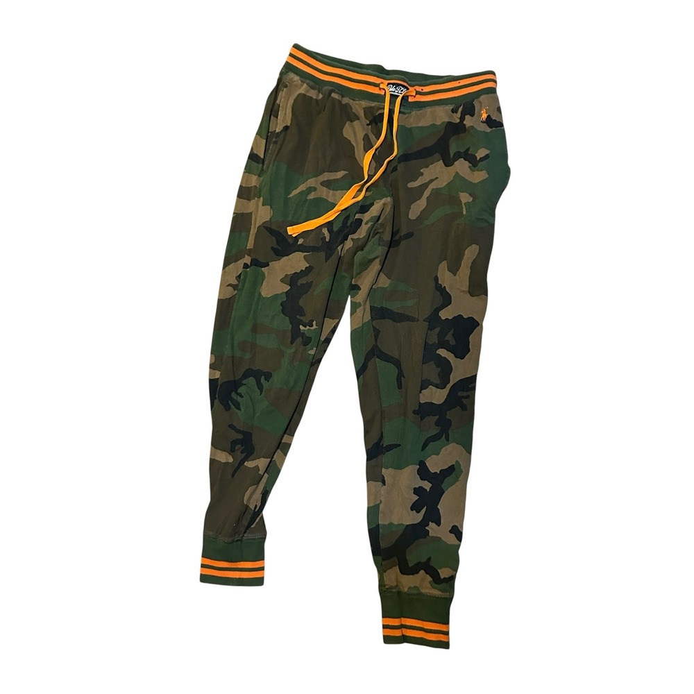 Polo Ralph Lauren Mens Camo Jogger Pajama Pants Orange Stripe Medium